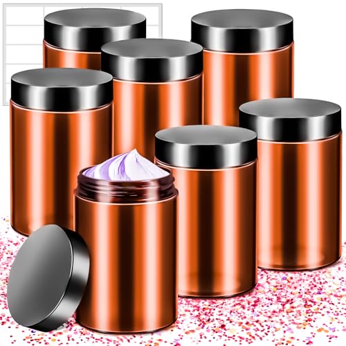 6 Pack 10oz Amber Plastic Jars Round Clear Containers with Lids, 300ml Empty Small Cosmetic Jars Makeup Containers, 10ounce Slime Jar Travel Cosmetic Container for Travel Makeup Beauty Product - color: Amber, size: 10oz-6pack