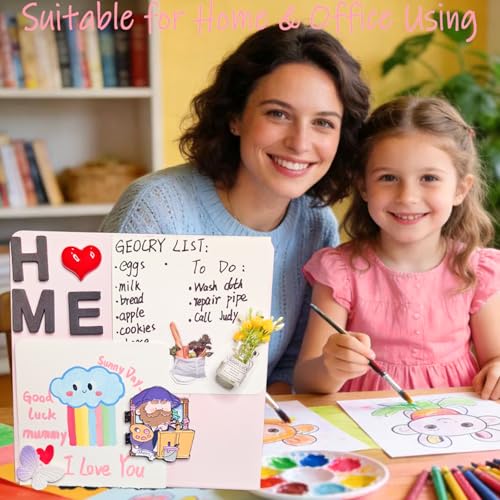 2 Pack Metal Pink Magnet Display Board, 8"×8" Anti-Slip Desk Magnetic Bulletin Board Decorative Tabletop Memo Photo Display Stand Small Business Supplies for Home Office Vendor Booth Events Classroom - size: 8" × 8"- P