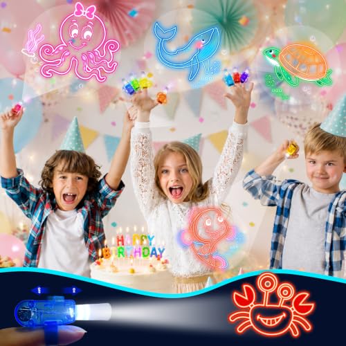 24 Pcs Under the Sea Party Favors LED Finger Lights Toys for Kids Ages 3-12 - style: Under the Sea
