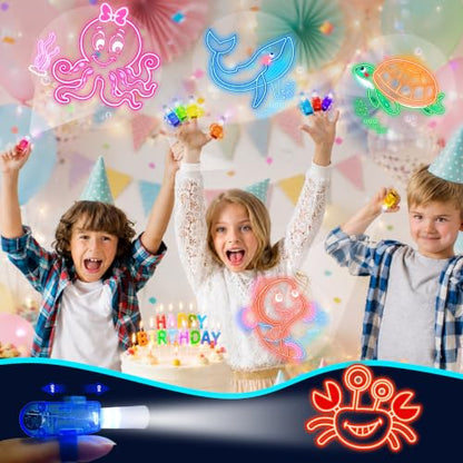 24 Pcs Under the Sea Party Favors LED Finger Lights Toys for Kids Ages 3-12 - style: Under the Sea