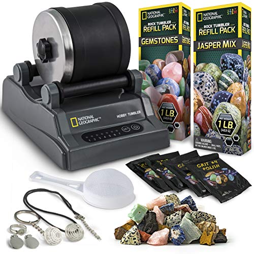 National Geographic Hobby Rock Tumbler Bundle for Kids and Adults - style: Hobby Kit with 2 lbs. Rocks