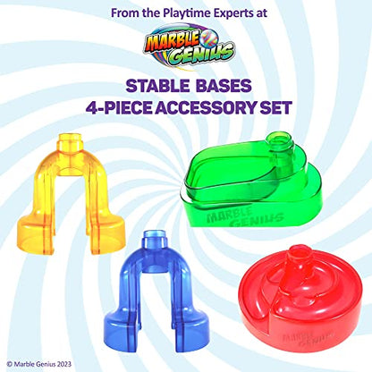 Marble Genius Stable Bases, 4pcs Marble Run Accessory Set - STEM
