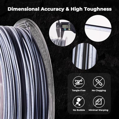 AMOLEN Rock PLA Filament 1.75mm, Dual Color Marble PLA 3D Printer Filament 1kg Spool (2.2lbs), 3D Printing Filament Dimensional Accuracy +/- 0.02 mm, Fit Most FDM Printer (sedimentary Rock) - color: Sedimentary Rock