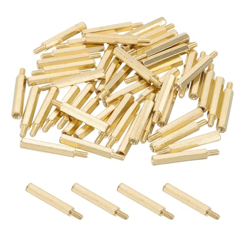 PATIKIL 50 Pcs Male to Female Thread Spacer Screws M3 x 25mm + 6mm Brass Hex Standoff PCB Motherboard Spacer Screw Nut for Drone Quadcopter Computer Electronic Projects Circuit Board - size: M3 x 25mm + 6mm