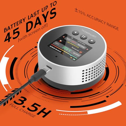 Airthereal Portable Radon Detector - 504-Day Storage, 6-Hour Results - color: Silver