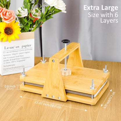 MeRGBWLife Large Bamboo Flower Press Kit – 6 Layers, 11"x7" Even Pressure Plant Press for Adults, DIY Flower & Leaf Preservation for Arts, Crafts, and Dried Plant Projects - size: 11"x7"