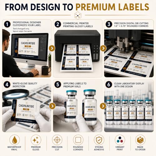 Personalized Waterproof Labels for 3mL & 5mL Laboratory Vials Bottles