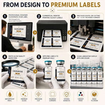 Personalized Waterproof Labels for 3mL & 5mL Laboratory Vials Bottles