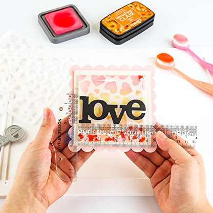 10PCS 6 Inches/15cm Acrylic Clear T-Square Ruler, Inches and Metric, T Square Ruler, Transparent, T Ruler, for Crafting Drafting and General Layout Work Art Framing & Drafting Scrapbooking Crafting - color: 10PCS Clear Acrylic Ruler