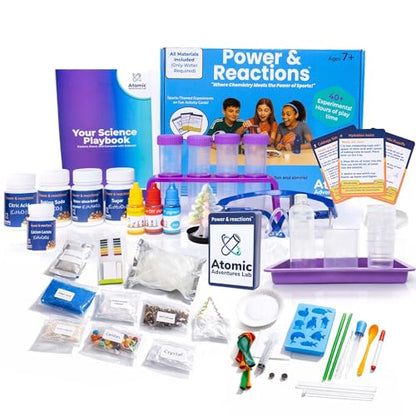 Science Experiment Kit for Kids Ages 8-12 Years - Chemistry Kit Designed By a PhD Chemist & Mom, 46 Hands-On STEM Educational Activities, Gifts for Boys & Girls