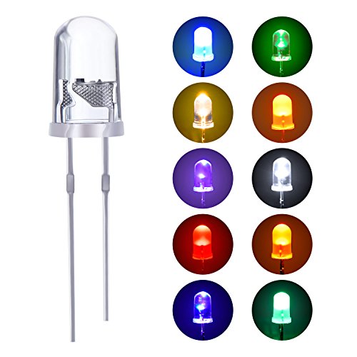 EBOOT 100 Pcs Clear Light Emitting Diodes Bulbs LED Lamp,10 Colors - color: 10 Colors