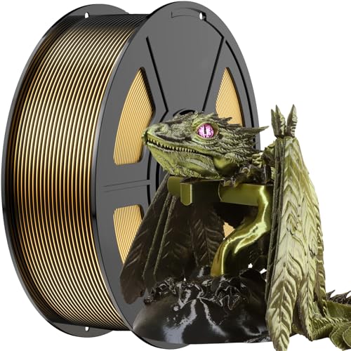 Black Gold Multicolor Silk PLA Filament 1KG Dual Color Change PLA - color: Black Gold