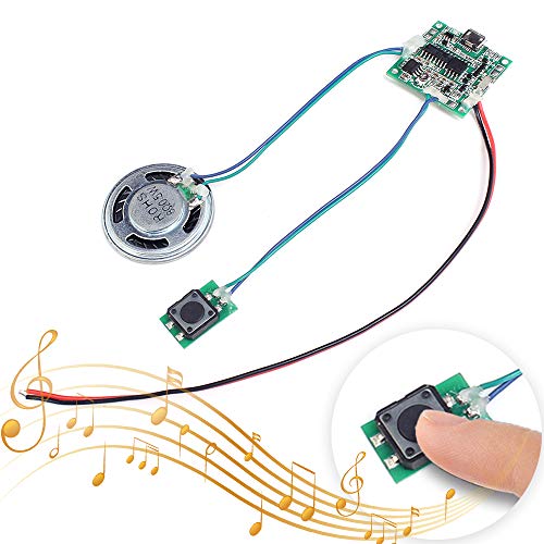 Icstation Recordable Sound Module, Button Control Sound Chip 8M MP3 WAV Music Voice Player Programmable Board with Speaker for DIY Birthday Music Box Mother's Day Greeting Card Present - color: 8M Button Control