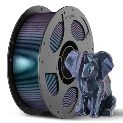 ANYCUBIC Galaxy PLA 3D Printer Filament, Sparkle Glitter PLA, Chameleon Changing Colors, 3D Printing PLA Filament 1.75mm Dimensional Accuracy +/- 0.03mm, 1KG Spool (2.2 lbs), Galaxy Blue - color: 1kg Galaxy Blue