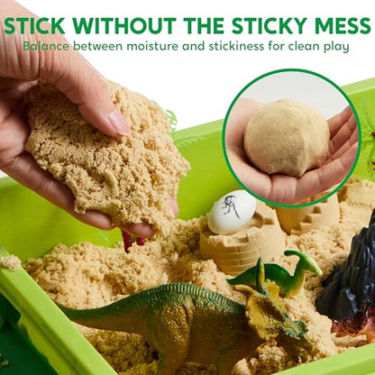 JOVA Klever Kits Dinosaurs Sensory Bin Toys for Kids with Glow in The Dark Dinosaurs, Sandbox with Lid Sand, Preschool Learning Activities Gifts for Boys Girls Age 3+ - style: Dinosaur