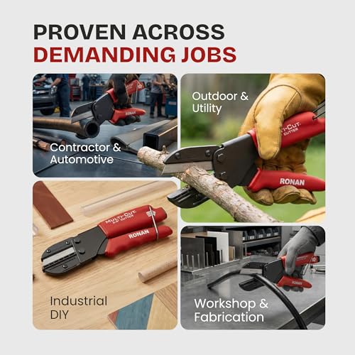 Ronan Multi-Cut Industrial Cutter – Heavy-Duty Blade for Plastic, Rubber, Wood, Leather & More – Replaceable Blades, Safety Lock, Ergonomic Grip, 3 Extra Blades Included (Pack of 2) - size: 2.5 inches (Pack of 2)