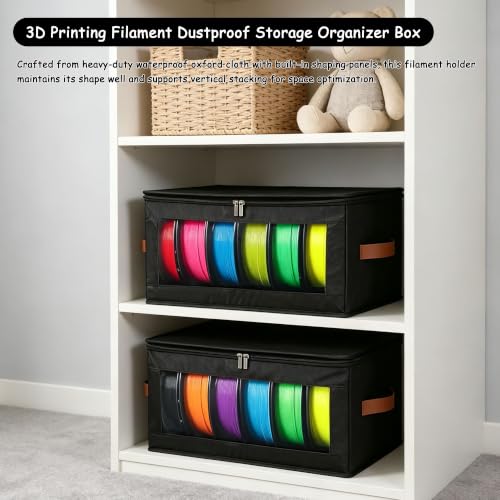 STARGAZ 3D Printer Filament Storage Box, 3D Filament Storage Rack (Black) - color: Black
