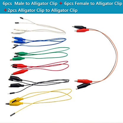 Alligator Clip Test Leads Jumpers - Gator to Male and Female Jumper Wires for Power Supply,LED Strips, Multimeters, Arduino Raspberry Pi（14pcs 13.78 "/35cm） - size: 14pcs Alligator Clip Test Lead
