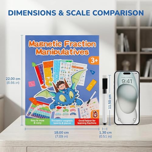 Magnetic Fraction Playbook With Tiles And Circles For Kids Grades 3 To 6