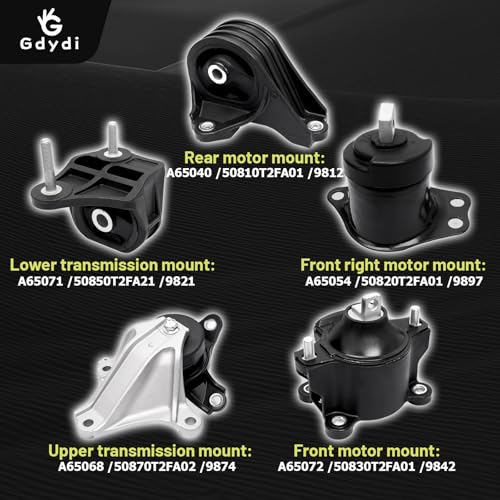 Gdydi 5pcs Engine Motor Mount Set for Hon-da Accord 2.4L 2013-2017 - size: 2013-2017 Accord 2.4L