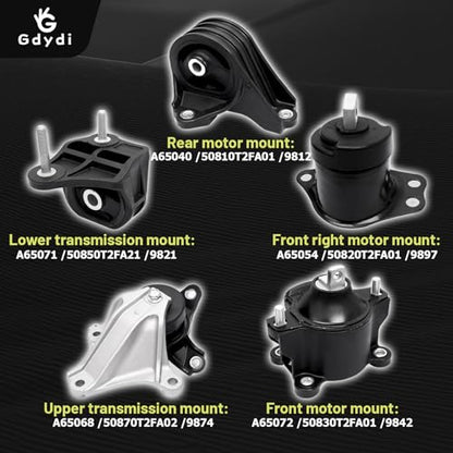 Gdydi 5pcs Engine Motor Mount Set for Hon-da Accord 2.4L 2013-2017 - size: 2013-2017 Accord 2.4L