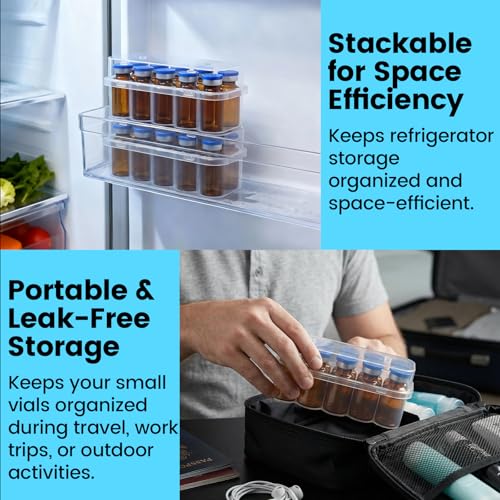 Twin-Pack 5mL Vial Organizer - 2x10 Slots Stackable for Fridge - color: A5