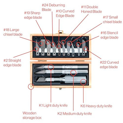 Excel Blades 13-Piece Craft Knife Set, Hobby Knife Handles, Case, USA Kit