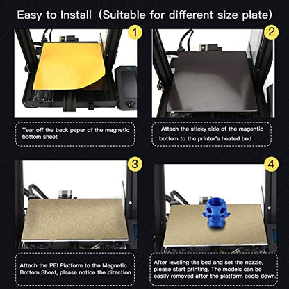 FYSETC 3D Printer QIDi X-Pro Spring Steel Bed 230 x150mm/9.0x5.9in Double Sides Textured PEI Powder Removable Build Plate for Replicatr QIDI X-Pro Creatorr Pro