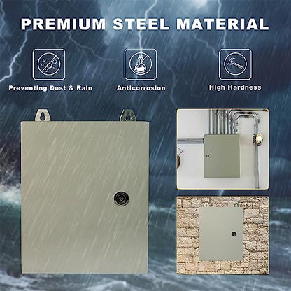 Waterproof Electrical Enclosure 24 x 24 x 8'', Outdoor Electrical Box Weatherproof, Electrical Junction Box with Reinforced Lock - size: 24 x 24 x 8''