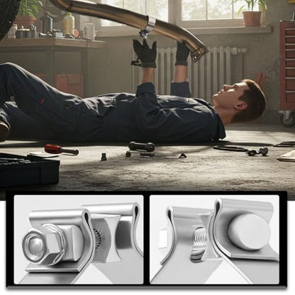 2 Pcs 2.5 Inch Muffler Clamp, 2 1/2" Narrow Band Muffler Clamp Stainless Steel for Pipes and System Repair - size: 2.5 Inch