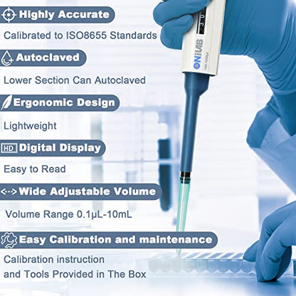 ONiLAB Single Channel Adjustable Pipettor, Micropipette 200-1000μL - size: 200-1000ul