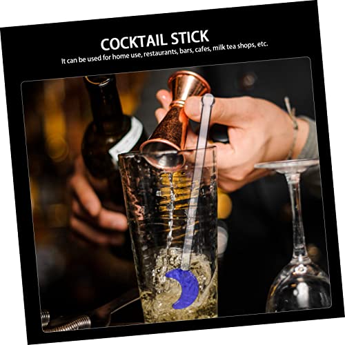 Cabilock 6Pcs Glass Swizzle Sticks, Stirrers for Drink Cocktail, 4.72 Inch Stir Sticks for Mixing Coffee Beverages Cocktails Skewers, Bar Tools for Home Party Bars