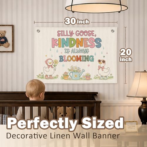 Silly Goose Classroom Nursery Decor Wall Hanging Banner - color: 02-Silly Goose Classroom(Beige)