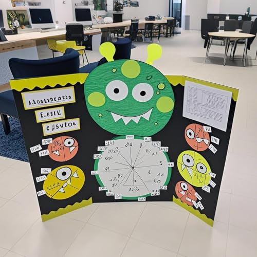 4-Pack Trifold Display Boards, Black+White 24 x 16 Inches Tri-Fold Corrugated Presentation Boards for Classroom Projects, Science Fairs, Business Events, and Exhibits