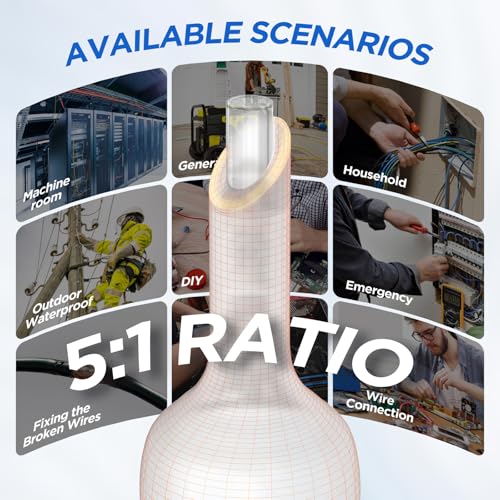5:1 Heat Shrink Tubing Kit 365 PCS, Industry-Leading 5:1 Ratio Shrink Wrap Tubing Adhesive Lined, Heat Shrink Wire Connectors, Marine Grade Dual Wall, Waterproof Electrical Wire Tube Connectors(Clear) - color: Clear