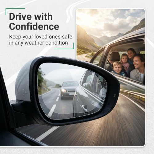 2 PCS Car Rearview Waterproof Films, PET Rainproof Anti Glare & Fog Side Mirror Sticker, Oval HD Protective Sticker for Safe Driving, Universal for Most Cars SUVs Trucks (Transparent)