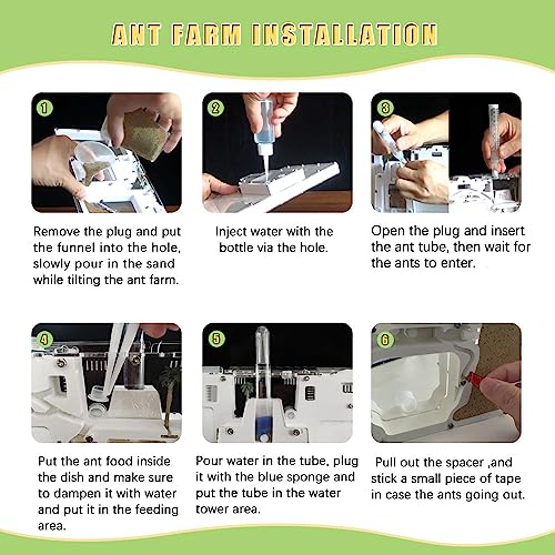 ELNMLHT Ant Farm Castle, Ant Farms with Yellow Sand and Tool Kit, Ant Colony Observation Kit, Ant Viewing Habitat Science Kit, Educational & Learning Science Kit for Kids, Adults, Student - color: Ant Farm C