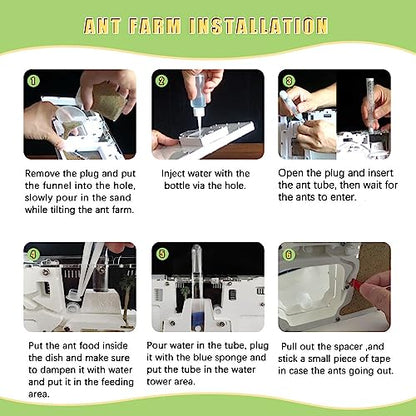 ELNMLHT Ant Farm Castle, Ant Farms with Yellow Sand and Tool Kit, Ant Colony Observation Kit, Ant Viewing Habitat Science Kit, Educational & Learning Science Kit for Kids, Adults, Student - color: Ant Farm C