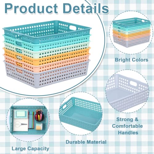 6 Pack Turn‑in Paper Trays for Classroom, Morandi - color: Morandi