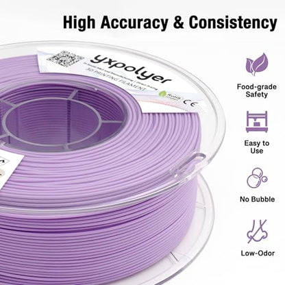 YXPOLYER PLA Filament PLA Plus Food-Grade 1kg 1.75mm Pastel Purple - color: Pastel Purple