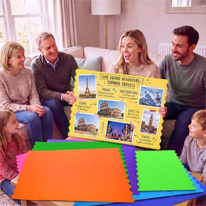 Mooliwe 10 Pack Scalloped Trifold Poster Board, 26" x 17", Rainbow - color: Rainbow, size: 26" X 17"