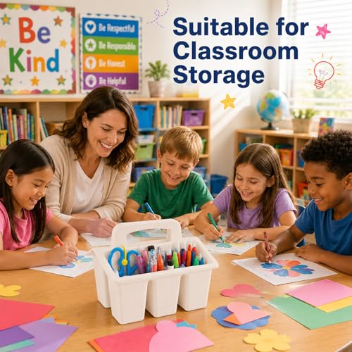 8 Pack Classroom Caddy Storage Basket with Handle (Boho) - color: Boho