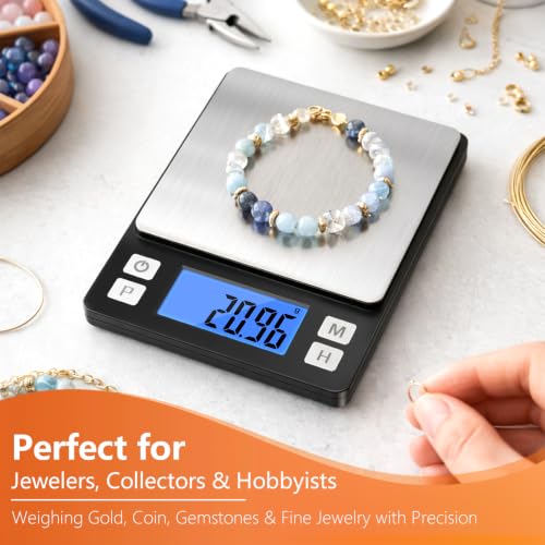 BOMATA Digital Jewelry Scale, 1000g×0.01g High Precision Gram Scale - color: Black