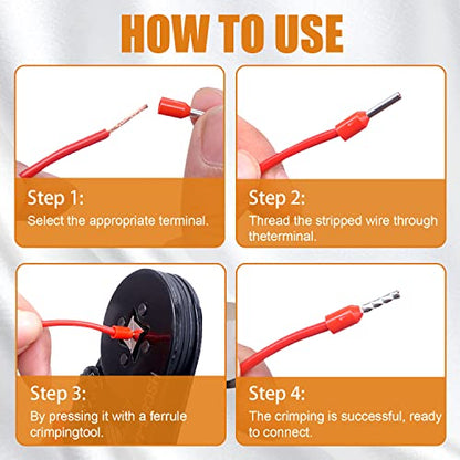 mankk 400PCS Wire Ferrules Terminals Kits Silver Plated Copper Ferrules Wire Ends Terminals Crimp Terminal Connector Sleeves 8 Sizes AWG(16 14 12 10 8 6 4 2) - color: 400PCS