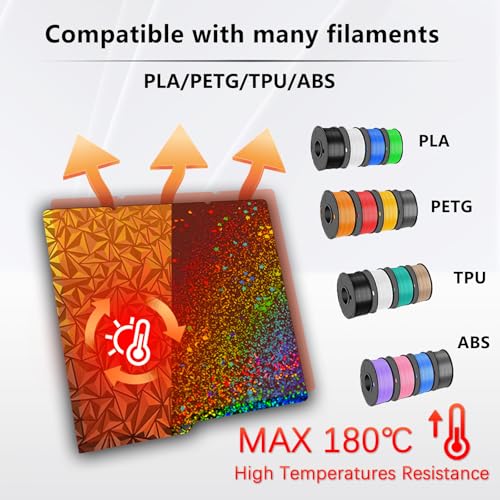 Kobra S1/Kobra 4/ Kobra X Build Plate 264x276mm Double Sided Chameleon PEO+Starry PEY Build Plate Flexible Spring Steel Heated Printing Bed Platform for Anycubic Kobra S1/Kobra X/4 3D Printer - style: PEY Plate