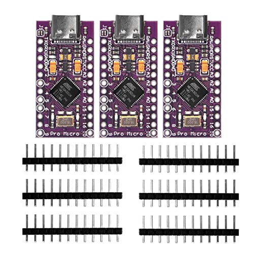 3pcs Pro Micro Board 5V/16MHz Module Board Type C Port for Arduino Leonardo - size: x3 ProMicro