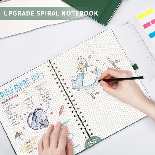 AHGXG Graph Paper Notebook, 140 Pages, B5 (7.6" x 10") - color: Dark Green, style: B5-Graph