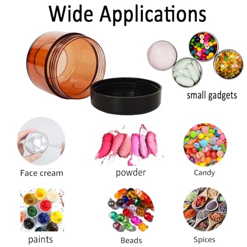 20pcs 20 Gram Jar, BPA Free, 20ml Cosmetic Sample Empty Container - color: 20pack 20ml Brown w/ Black Lid