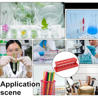 3PCS Test Tube Rack Multi Use Cylinder Tube Display Racks Syringe Holder 6 Holes with Hole Diameter 13/18mm for Science Experiment Party Classroom Teaching Test Tubes Holder