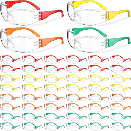 Weewooday 48 Packs Kids Safety Glasses, Orange, Yellow, Green, Red